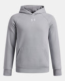 Under Armour Boys' Rival Fleece Hoodie - Mod Gray / White - 012