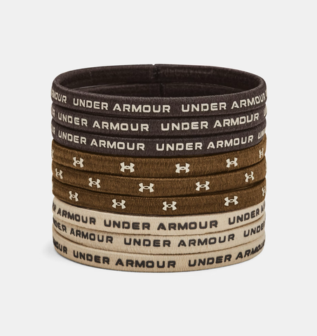 Under Armour Women's UA Elastic Hair Tie 9-Pack - Peppercorn / Coyote / Khaki Base - 200