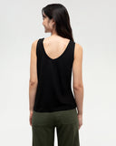 Tentree Womens Kinney TreeBlend Double V-Neck Tank - Meteorite Black