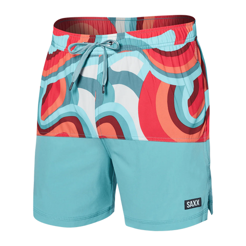 Saxx Mens Oh Buoy Stretch Volley 5" Swim Short - Giant Wave - Sea Foam