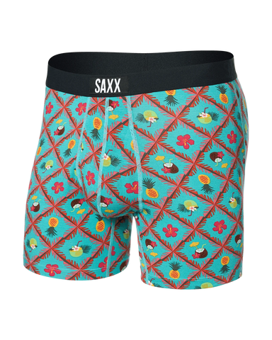 Saxx Ultra Super Soft Underwear - Pina Colada Plaid - Aqua