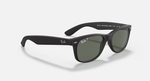Ray-Ban New Wayfarer Sunglasses - Rubber Black W/ Green Polar