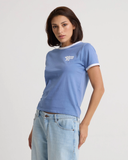 Volcom Women's BRK Up Ringer Tee - Horizon Blue