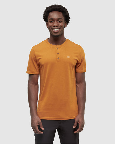 Tentree Mens Baker Henley T-Shirt - Burnt Caramel