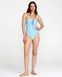 RVCA Women's Pucker One Piece Swim Suit  - Crystal Blue