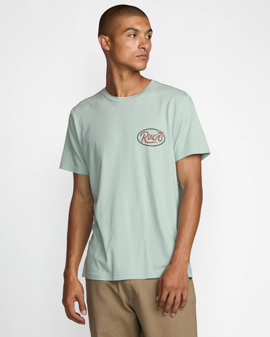 RVCA Mens Frond Script SS Tee - Blue Haze