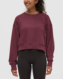 Tentree Women's Bluffs Cropped Crew - Deep Burgundy