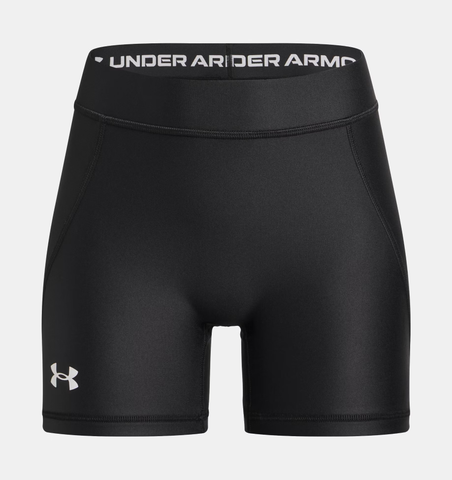 Under Armour Girls' Team Shorty 4" Shorts - Black / White - 001