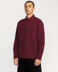 RVCA Mens Augustone Shirt - Merlot