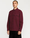 RVCA Mens Augustone Shirt - Merlot