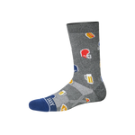 Saxx Mens Whole Package Crew Socks - Football Gamer/Graphite Heather
