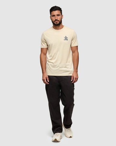 Tentree Mens Baker T-Shirt - Warm Oak Heather/Midnight Blue