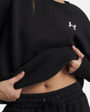 Under Armour Women's UA Icon Fleece Oversized Crew - Black / White - 001
