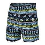 Saxx Mens Go Coastal 5" Swim Short - Pina Stripe - Black Multi