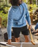 Tentree Mens Powell Slub Cotton Quart Zip Sweater - Lakeside / Timber Flash Stripe