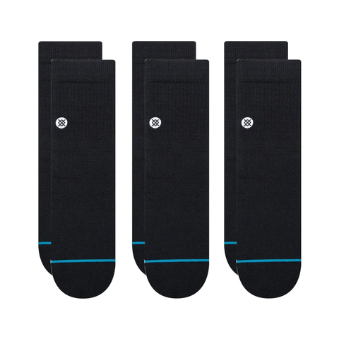 Stance Icon Quarter Socks 3 Pack - Black