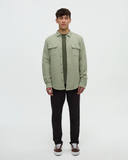 Tentree Men's Quilted Colville Snap Shacket - Light Moss Heather