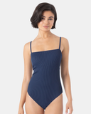 Roxy Womens Rib Roxy Love Bandeau One Piece Swimsuit - Mood Indigo