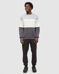 Tentree Mens Blocked Reynard Crew - Harbour Grey Heather / Undyed / Graphite