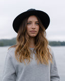 Tentree Festival Recycled Wool Full Brimmed Felt Hat - Meteorite Black