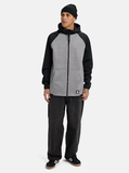 Burton Mens Crown Weatherproof Full-Zip Fleece - Grey Heather/True Black
