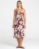 RVCA Womens Lets Dance Slip Dress - Terra Brown
