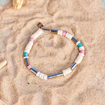 Pura Vida Tropical Breeze Stretch Bracelet ~ Silver