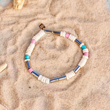 Pura Vida Tropical Breeze Stretch Bracelet ~ Silver