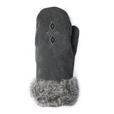 Manitobah Fur Trim Mitt - Charcoal