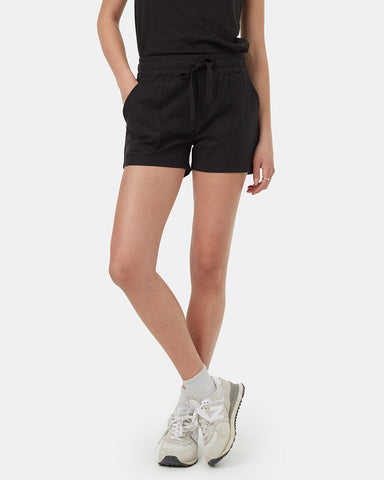 Tentree Women's Hemp Stretch Instow Woven Regular Fit Pull-on Short - Meteorite Black