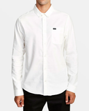RVCA Mens That'll Do Stretch Long Sleeve Shirt - White