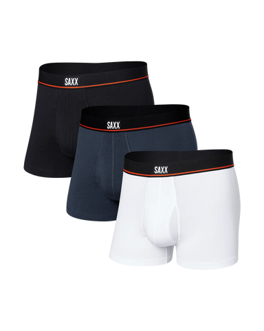 Saxx Non-Stop Stretch Cotton 3-Pack Underwear - Black/Deep Navy/White