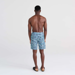 Saxx Mens Betawave 9" Swim Shorts -  Fins - Blue Multi