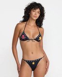 RVCA Womens Dani Miller Halter Triangle Bikini Top - Black