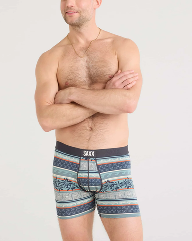 Saxx Ultra Super Soft Underwear - Beach Shack Stripe-Teal