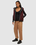Tentree Womens Collins Vest - Deep Burgundy / Meteorite Black