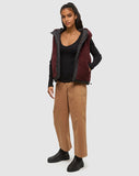 Tentree Womens Collins Vest - Deep Burgundy / Meteorite Black