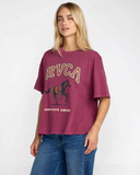 RVCA Women's Move On Boyfriend Tee - Mulberry