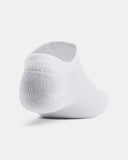 Under Armour Unisex UA Essential 6-Pack Socks - White / Halo Gray - 100