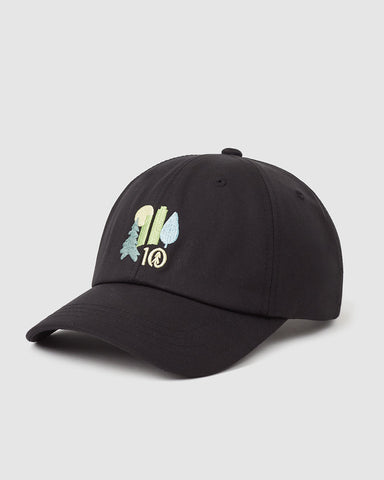 Tentree Urban Abstract Peak Hat - Meteorite Black Gulf Stream