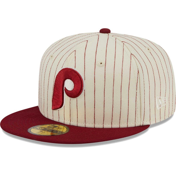 Men’s New Era Philadelphia Phillies Throwback Dark Grey Heather Pinstriped  Jersey Shirt