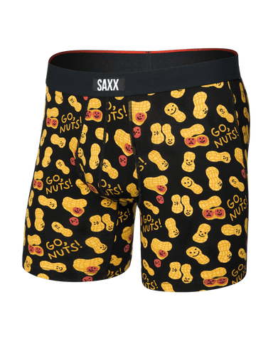 Saxx Vibe Xtra Soft Underwear - Fly Go Nuts - Black
