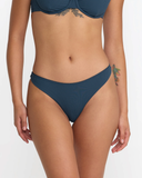 RVCA Womens Flat Rib Ultra Skimpy Bikini Bottoms - Blue Slate