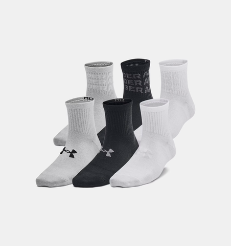 Under Armour Kids UA Essential 6-Pack Socks - Black / Mod Gray - 001