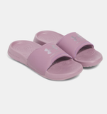 Under Armour Women's UA Ignite Select Slides - Purple Prime / Metallic Gray Dawn - 521