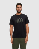 Tentree Mens Lake Life Logo T-Shirt - Meteorite Black Deep Olive