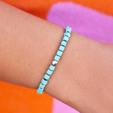 Pura Vida Coated Hematite Stretch Bracelet ~ Blue