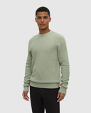 Tentree Mens Hudson Cotton Woven Sweater - Light Moss Heather