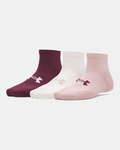 Under Armour Women's UA Play Up 3-Pack Socks - Tourmaline Pink / Virtual Pink / White - 673