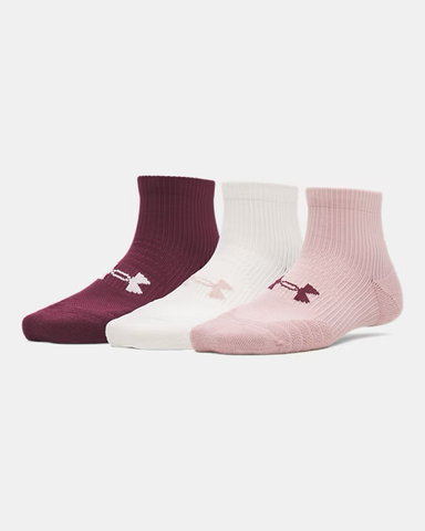 Under Armour Women's UA Play Up 3-Pack Socks - Tourmaline Pink / Virtual Pink / White - 673